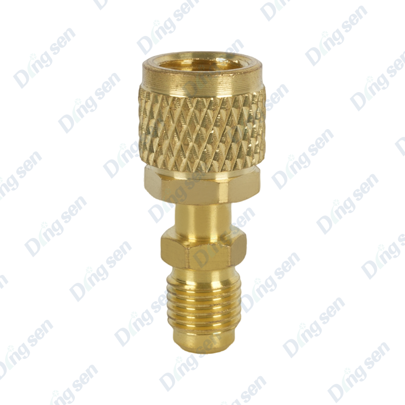 Air conditioning refrigerant charging adapter