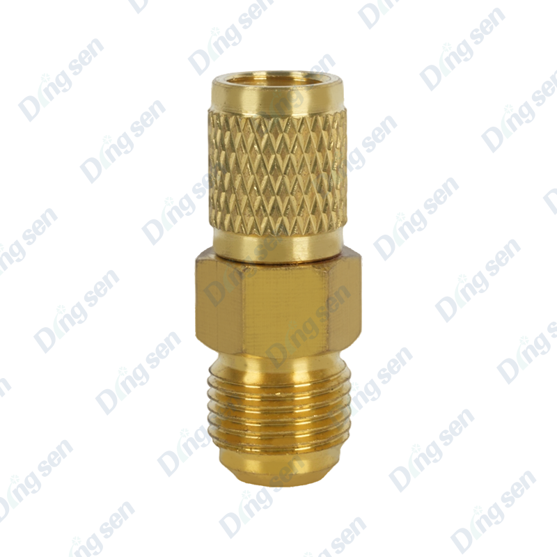 Air conditioning refrigerant charging adapter