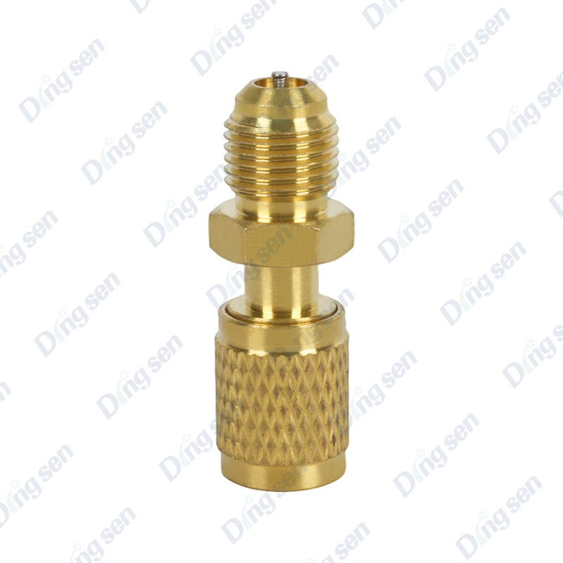 Air conditioning refrigerant charging adapter