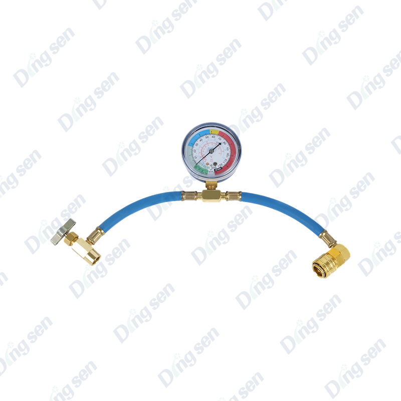 Pressure gauge automotive air conditioning filling system
