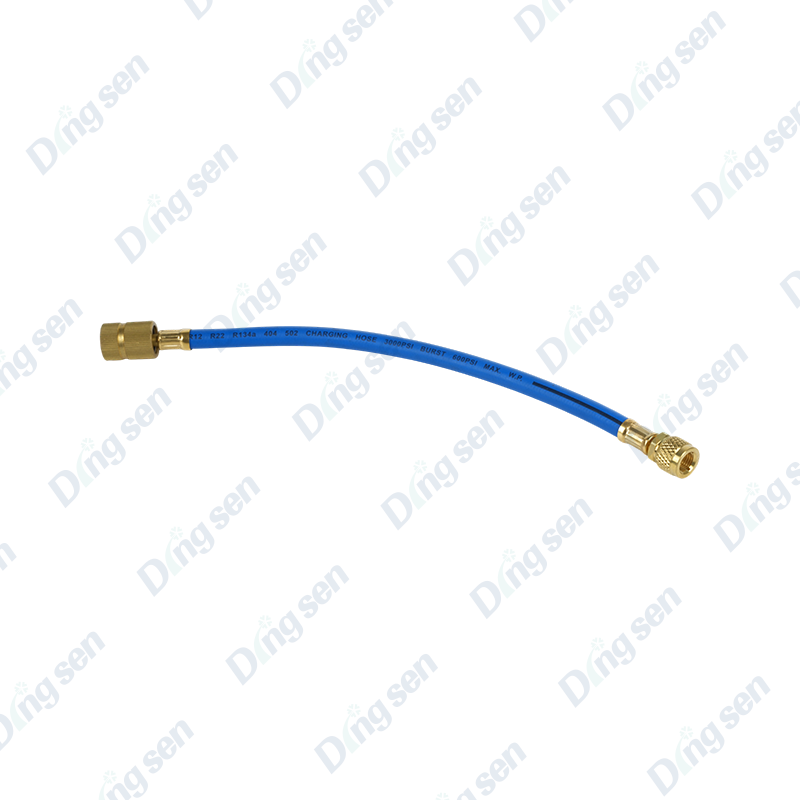 Inflatable hose automotive air conditioning filling system