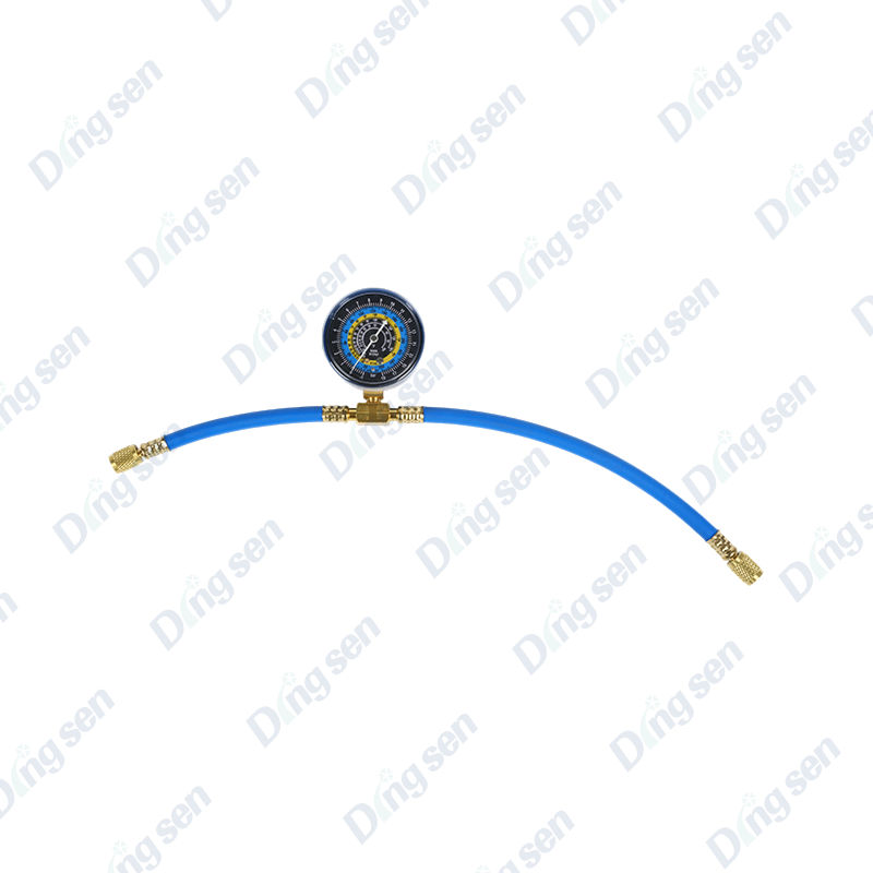 Pressure gauge automotive air conditioning filling system