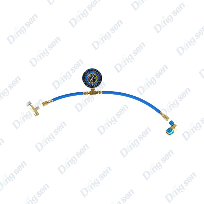 Pressure gauge automotive air conditioning filling system