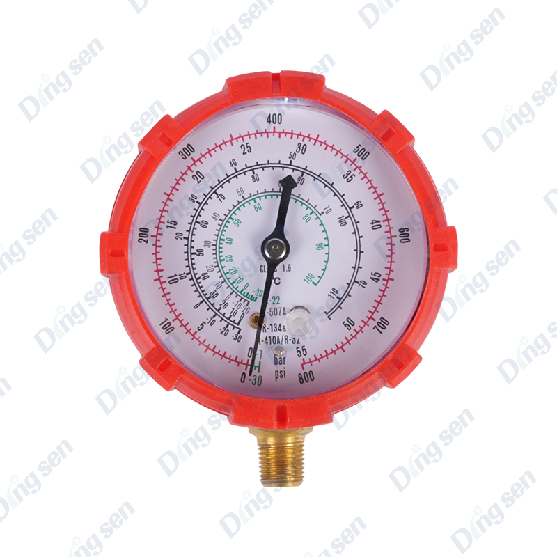 Air conditioner fluorine charging pressure gauge