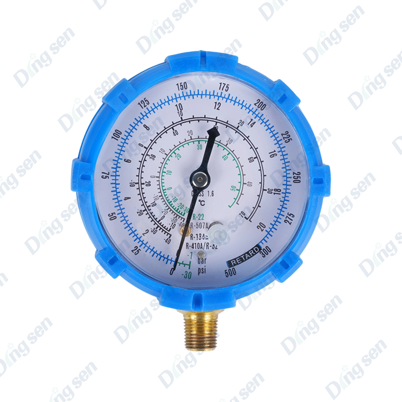 Air conditioner fluorine charging pressure gauge