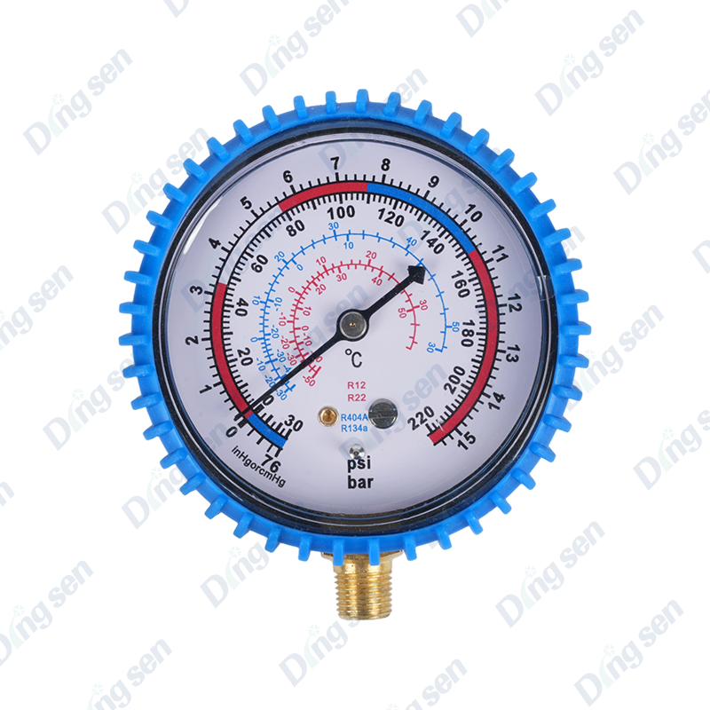 Air conditioner fluorine charging pressure gauge