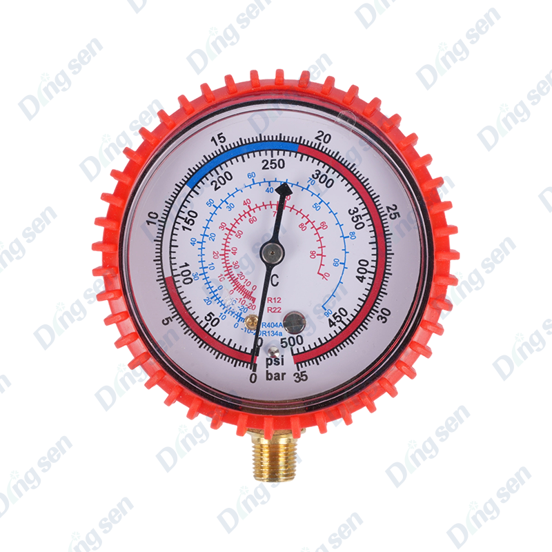 Air conditioner fluorine charging pressure gauge